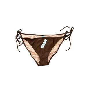 J.Crew Brown, O-ring curved-waist cheeky string bikini bottom, Women’s Size 3X